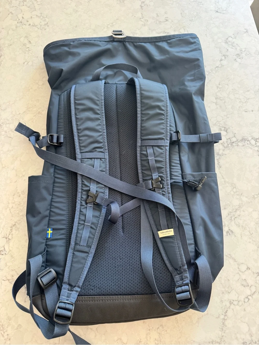 Fjallraven Rolltop Backpack Navy Waterproof Laptop Travel Hiking Bag Sweden